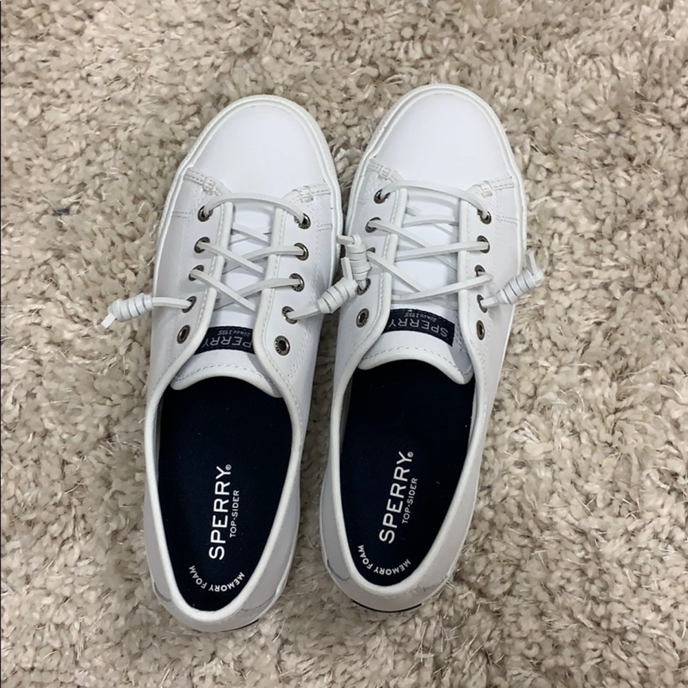 White SlipOn Sperrys